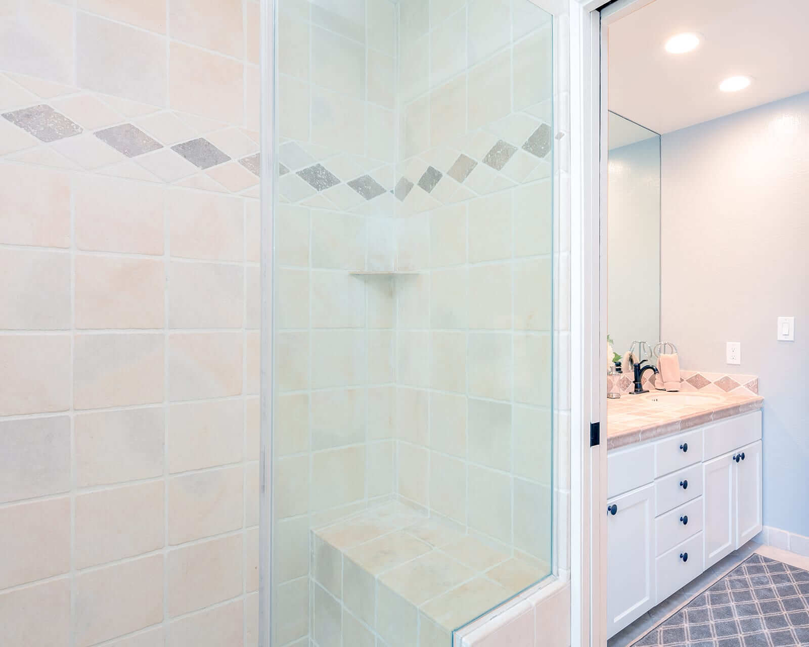 sliding shower door in bathroom by quality frameless showers